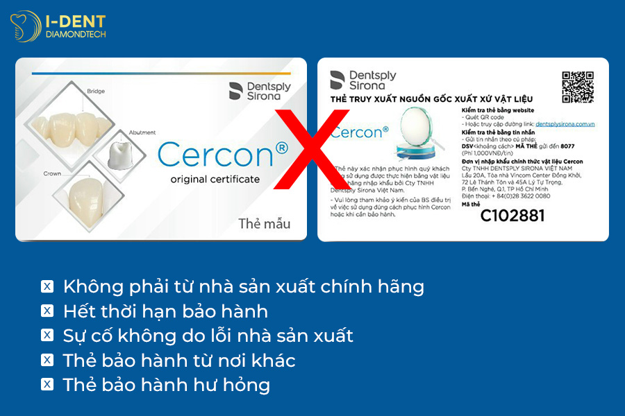 bảo hành răng sứ cercon chính hãng