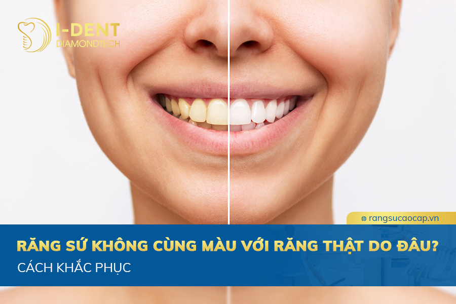 răng sứ không cùng màu với răng thật